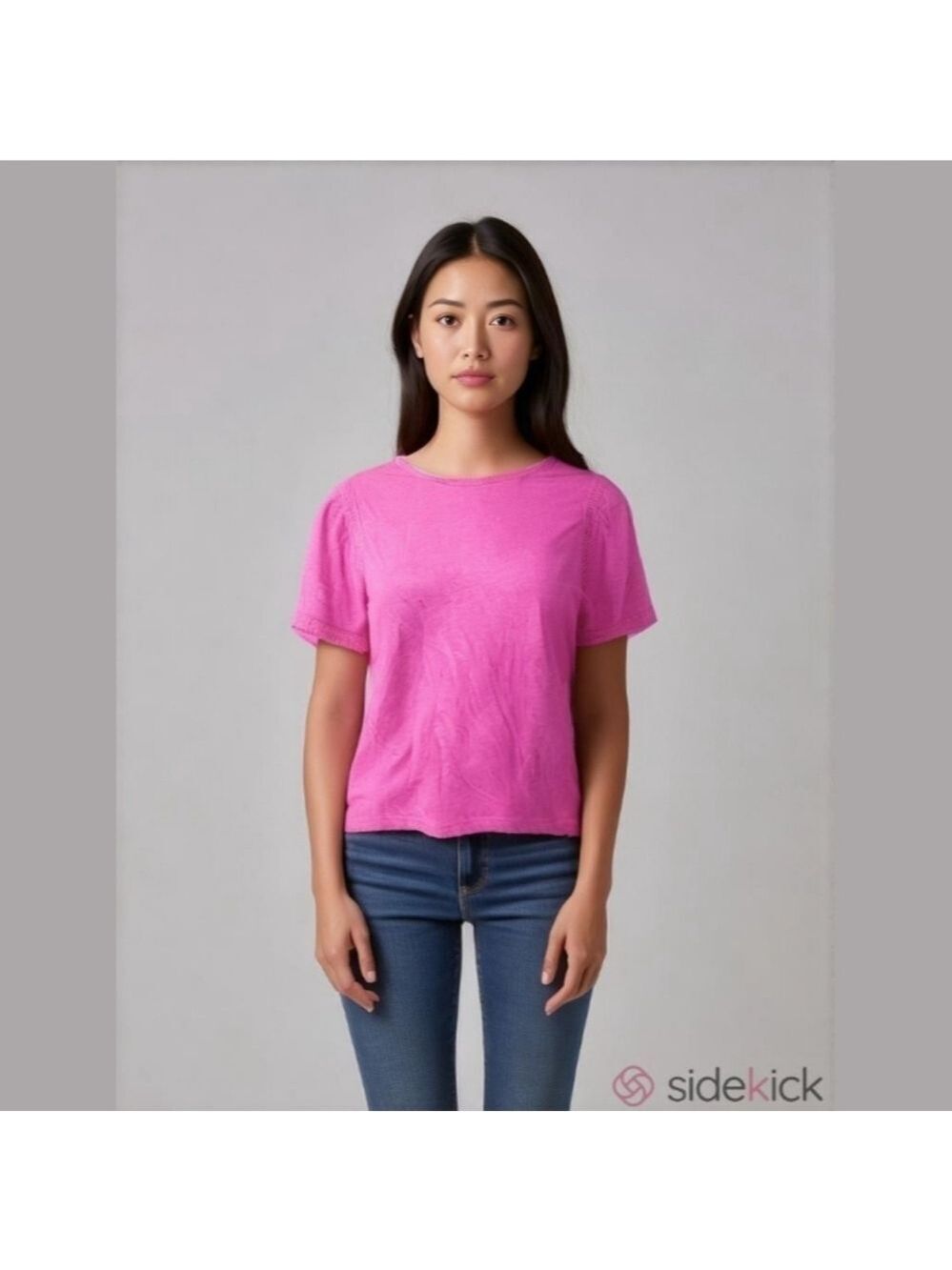 J. CREW EBROIDERED Short Sleeve Linen Top
